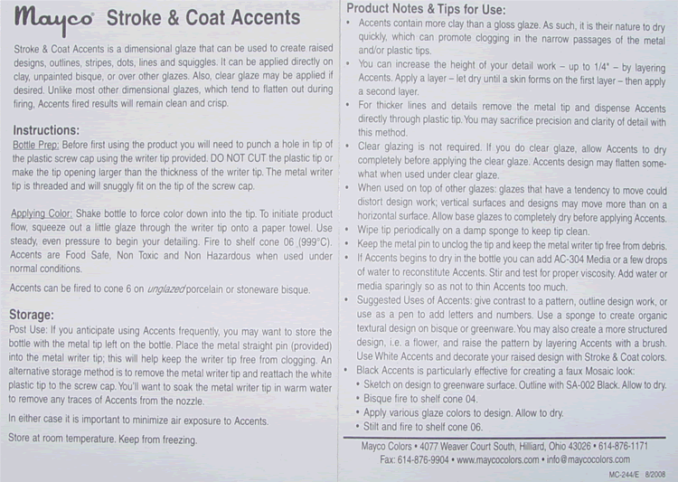 Mayco Stroke & Coat Accent - SA-001 - Red - 1.25 fluid oz.