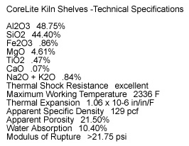 Corelite   Kiln Shelf - 18" x 18" x 1"