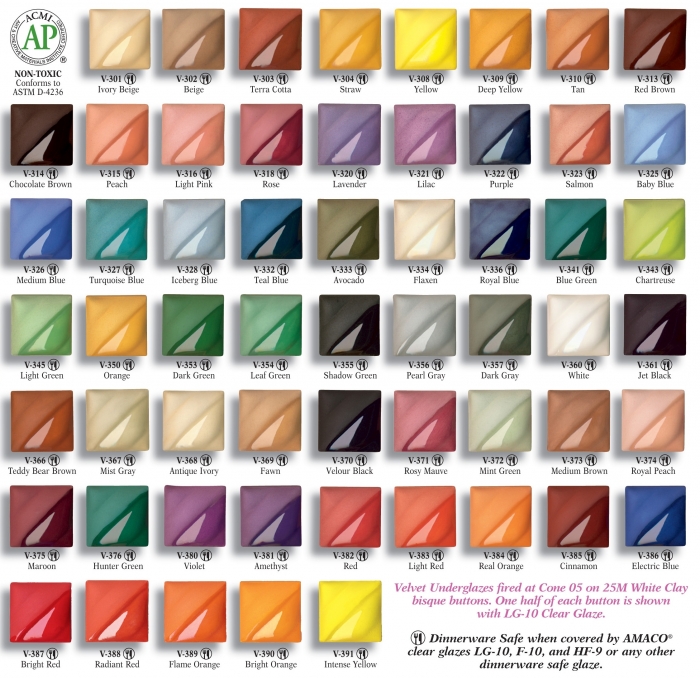 AMACO Velvet Underglaze V-301 - Ivory Beige - 2 fluid oz.